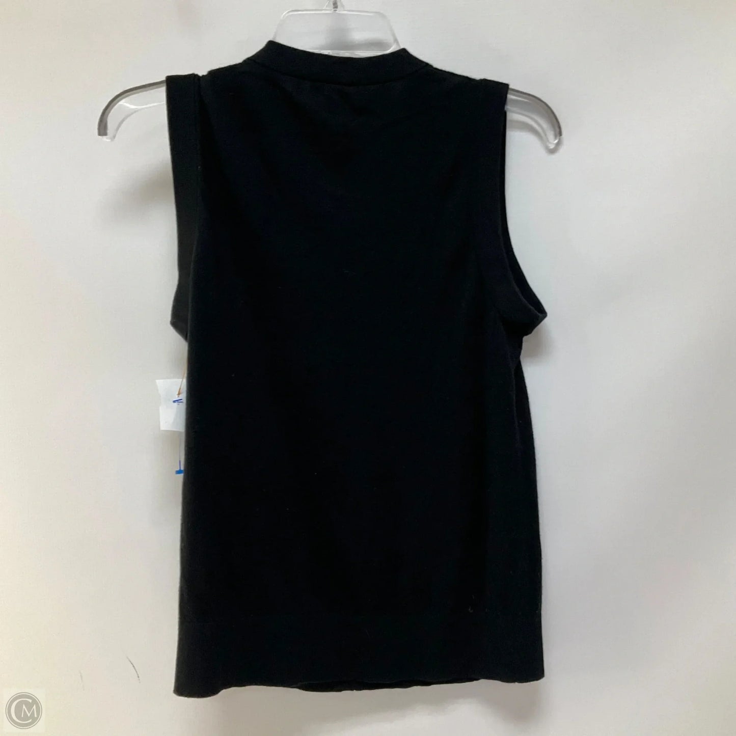 Top Sleeveless Designer By Kate Spade In Black & Gold, Size: L