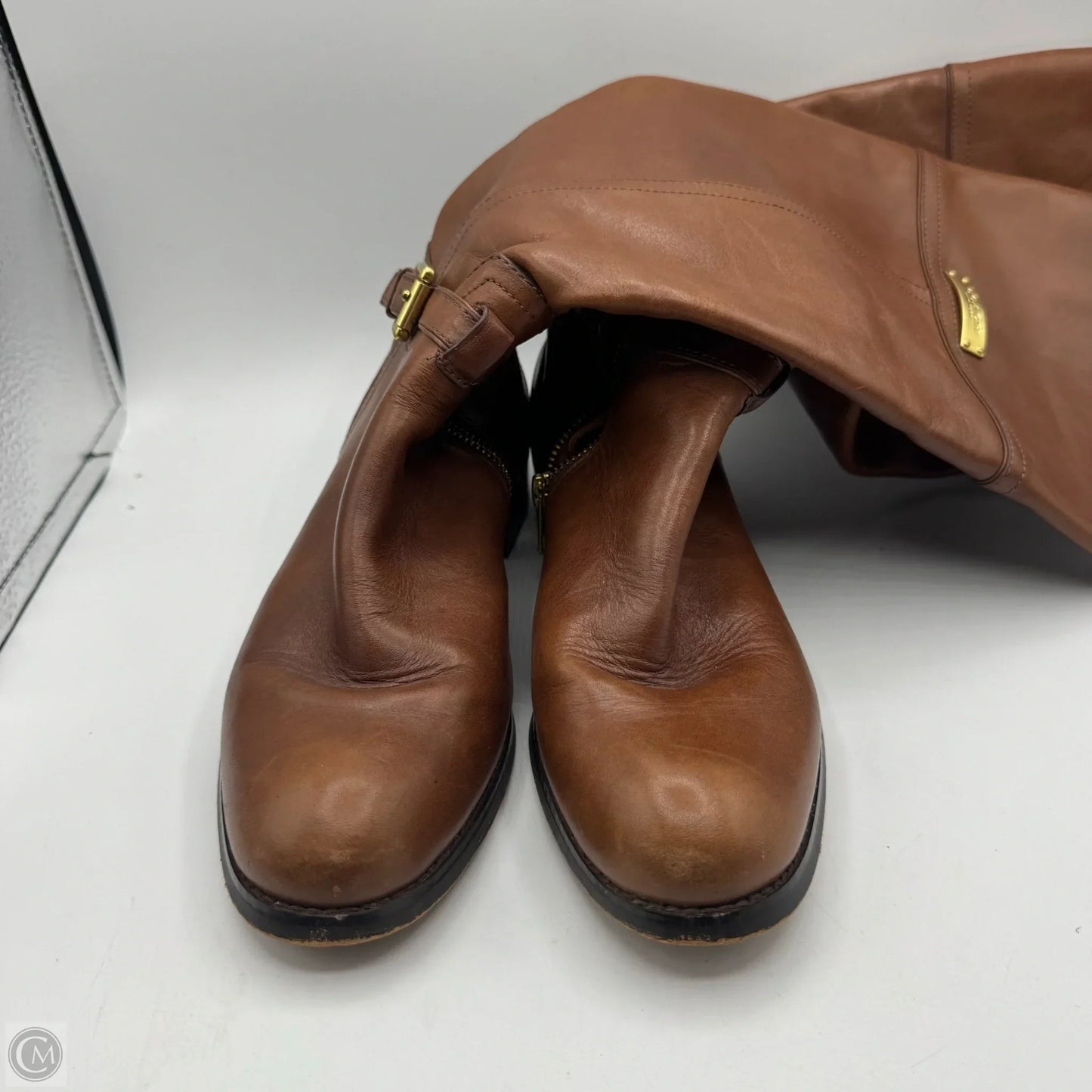 Boots Designer By Coach In Brown, Size: 7