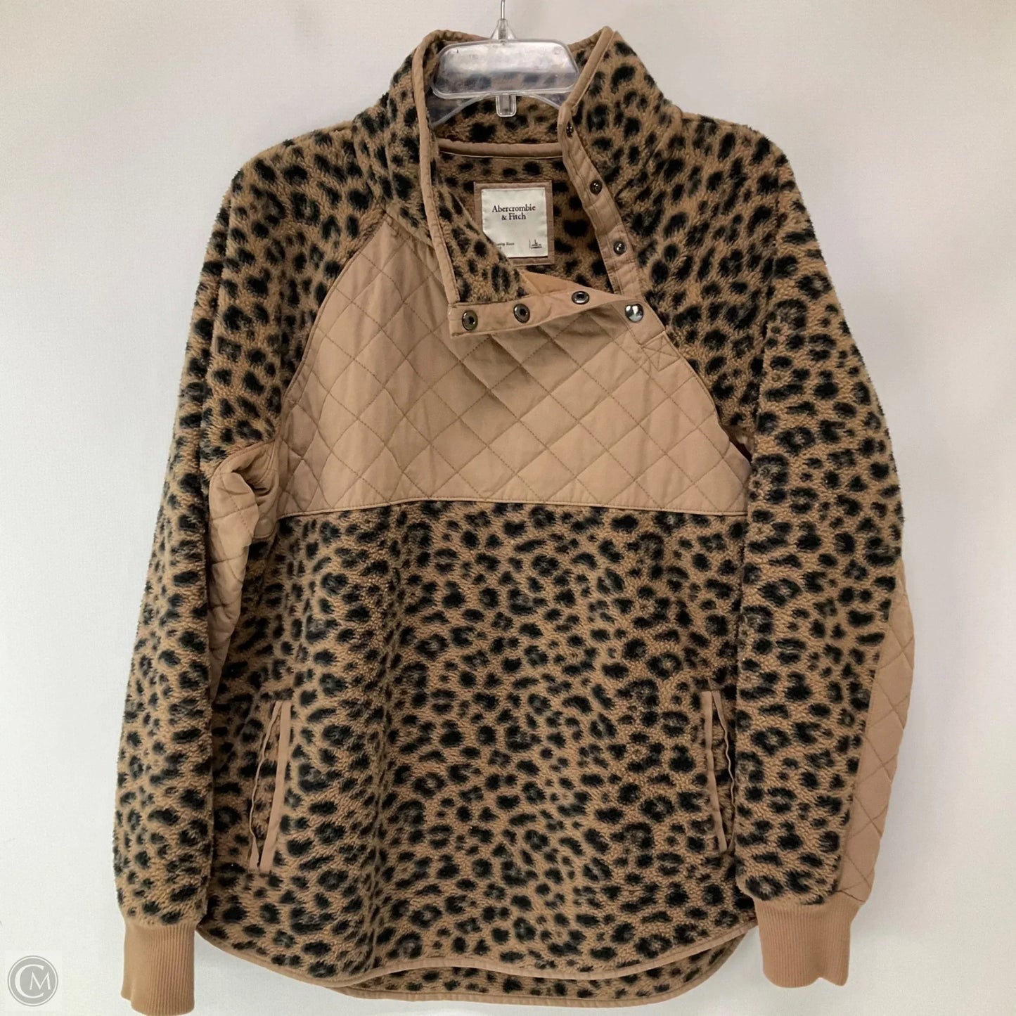 Jacket Faux Fur & Sherpa By Abercrombie And Fitch In Animal Print, Size: L