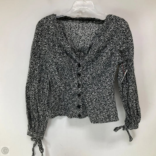 Top Long Sleeve By Free People In Black & White, Size: S