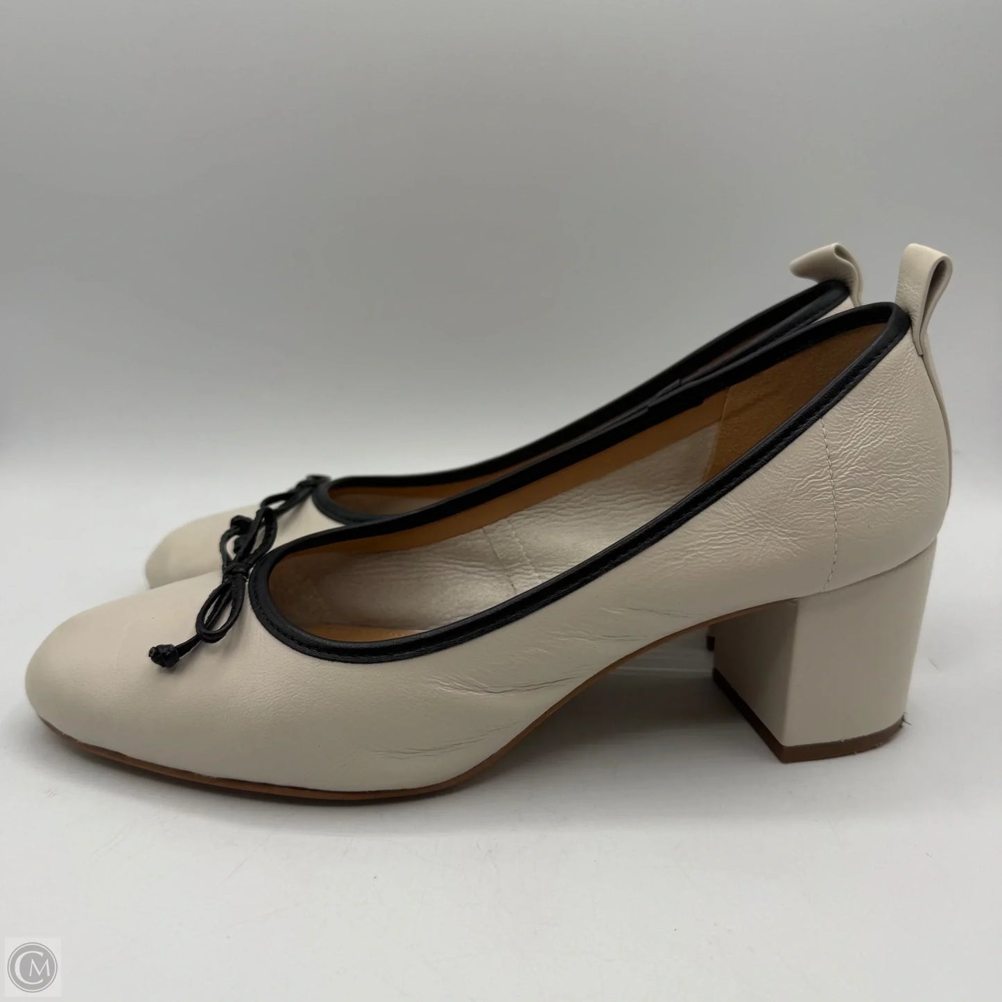 Shoes Heels Block By Maeve In Black & Cream, Size: 8
