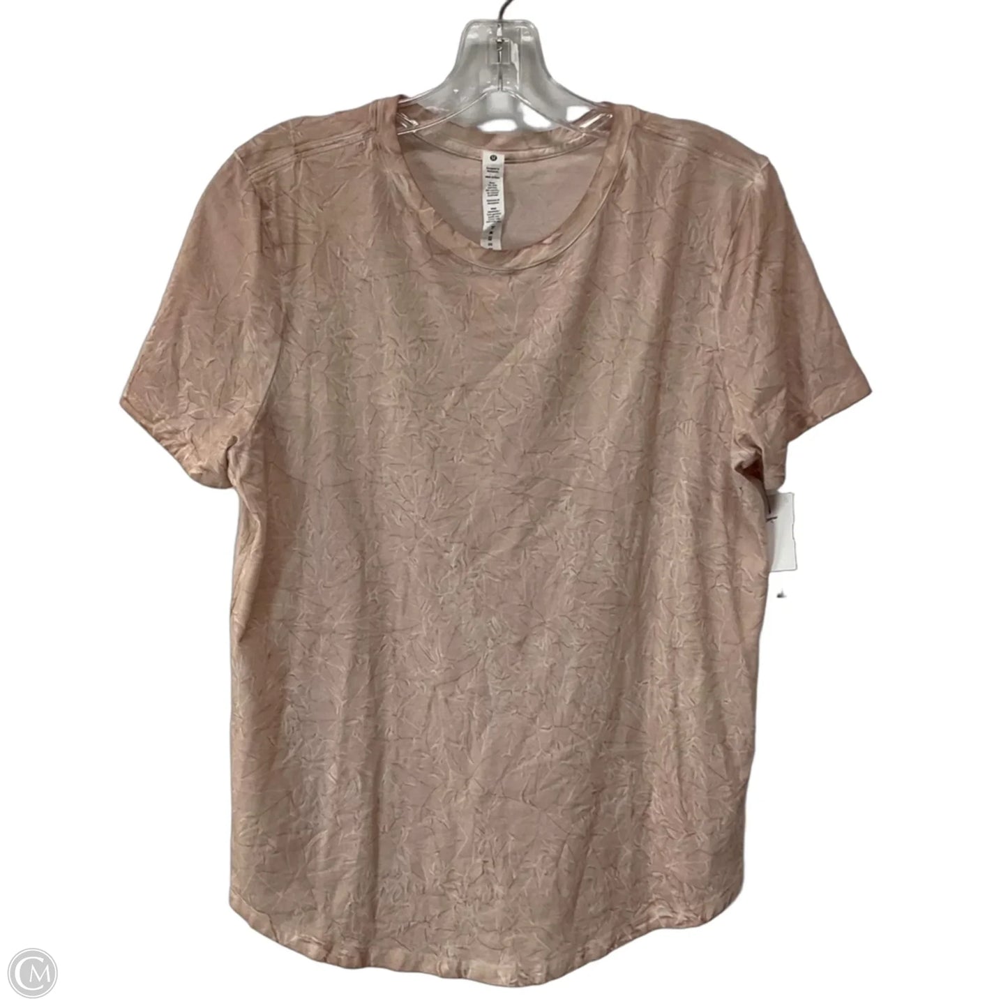 Athletic Top Short Sleeve By Lululemon In Tan, Size: 8