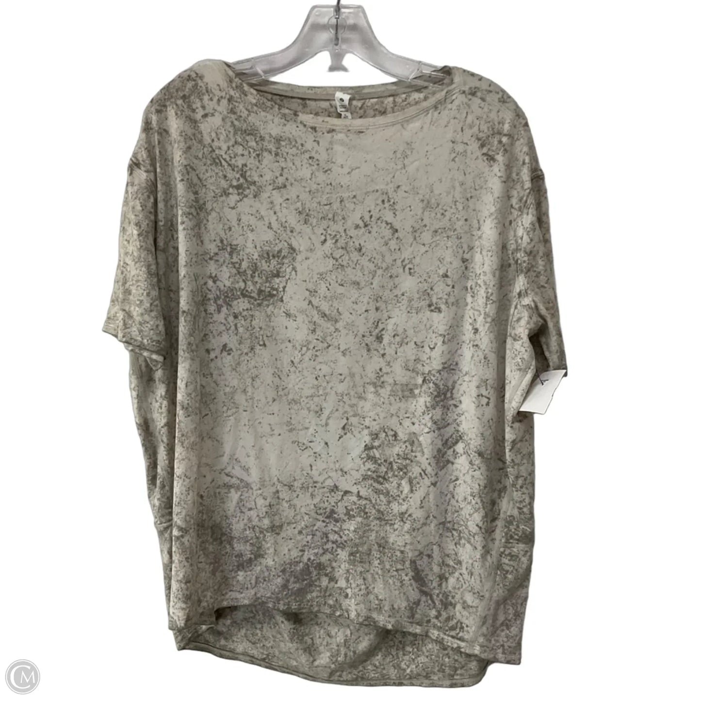 Athletic Top Short Sleeve By Lululemon In Brown & Cream, Size: 8