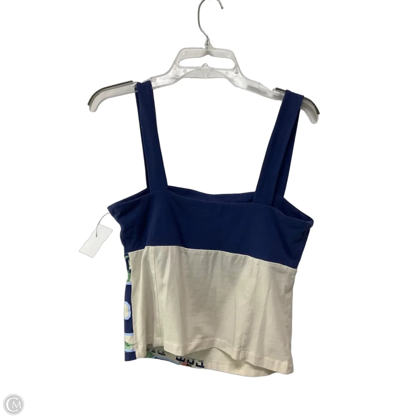 Top Sleeveless By Maeve In Blue & Cream, Size: M
