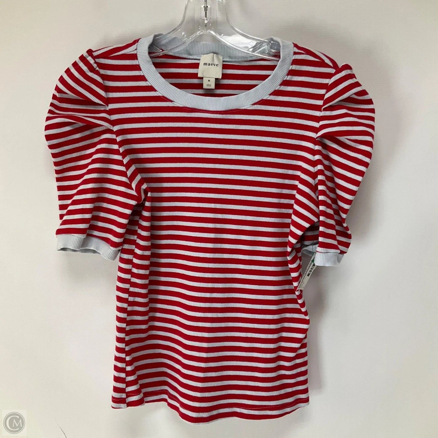 Top Short Sleeve By Maeve In Striped Pattern, Size: M