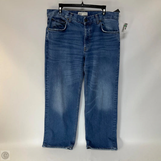 Jeans Straight By Zara In Blue Denim, Size: 10