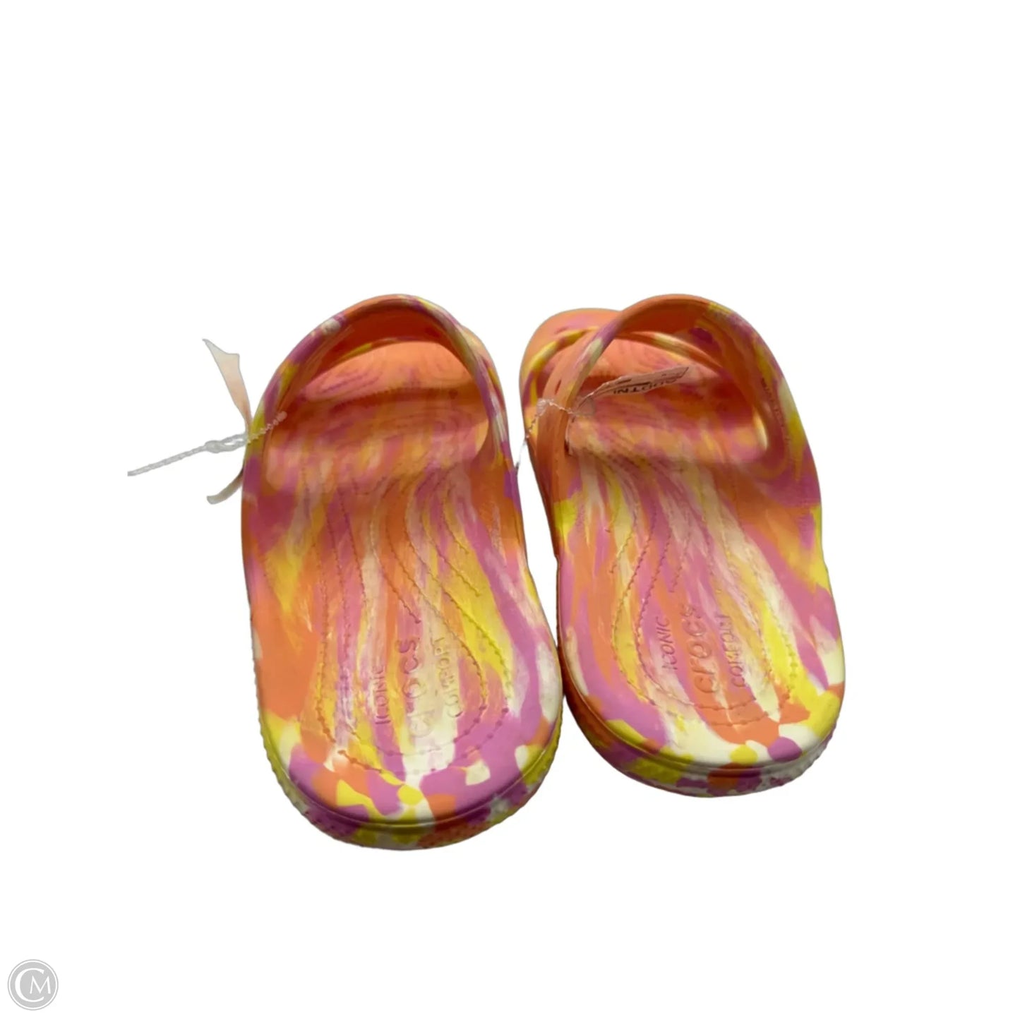 Sandals Flats By Crocs In Orange, Size: 8