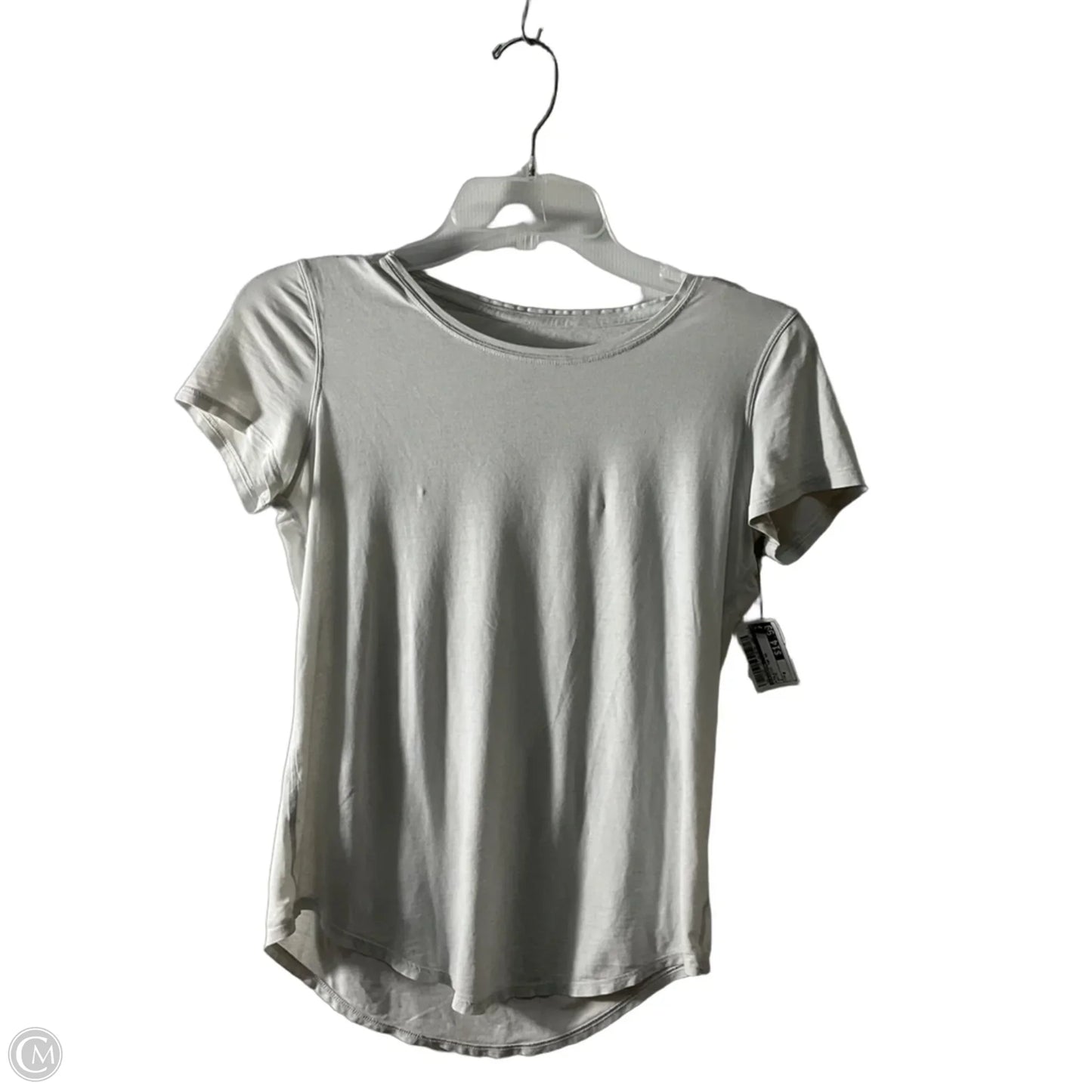 Athletic Top Short Sleeve By Lululemon In White, Size: 6