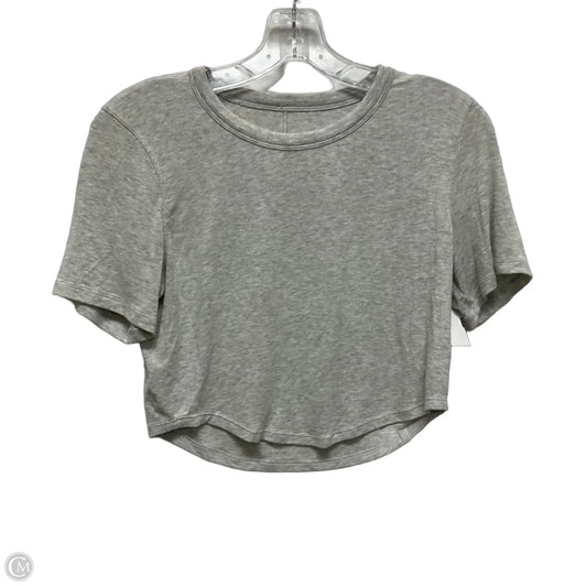 Athletic Top Short Sleeve By Lululemon In Grey, Size: M