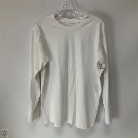 Athletic Top Long Sleeve Crewneck By Lululemon In White, Size: M