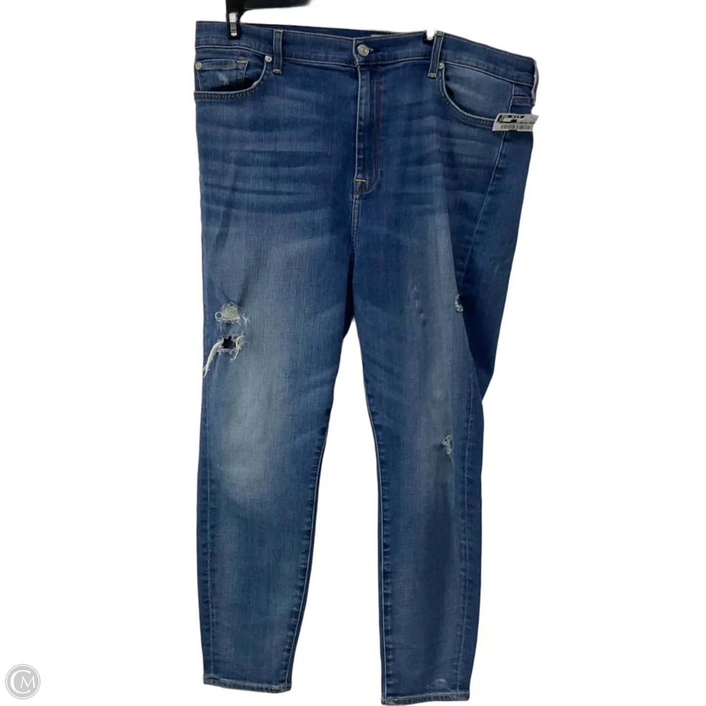 Jeans Skinny By 7 For All Mankind In Blue Denim, Size: 18