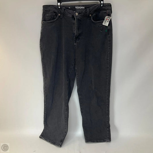 Jeans Straight By Sonoma In Black Denim, Size: 12