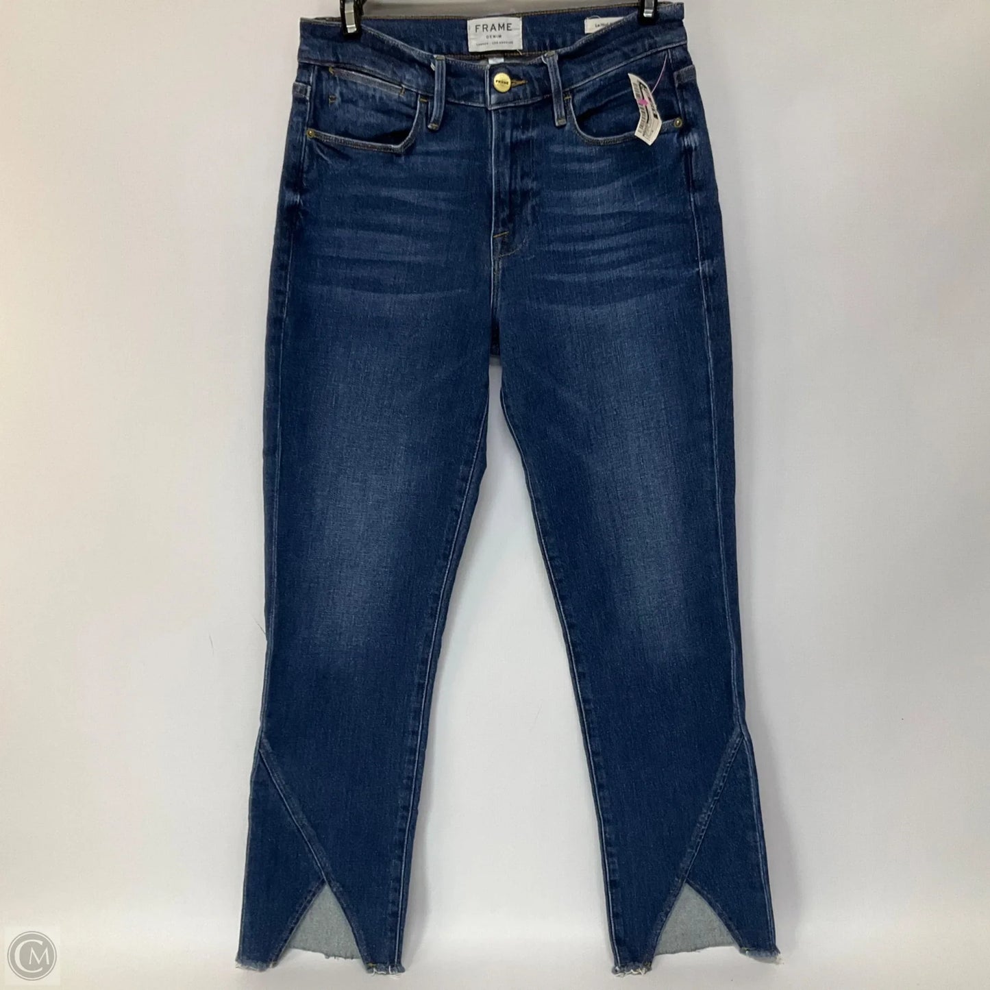 Jeans Straight By Frame In Blue Denim, Size: 4
