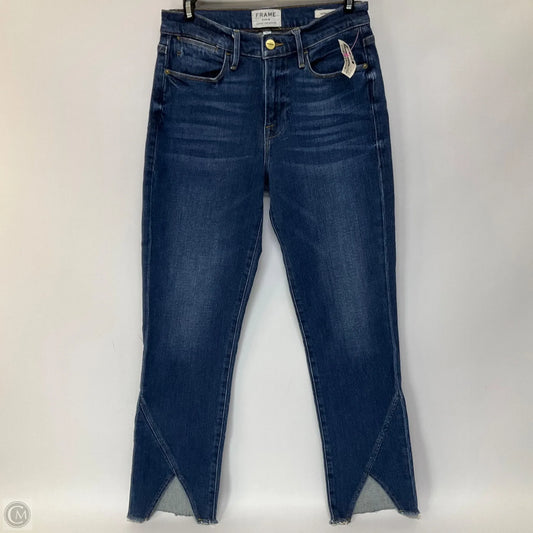 Jeans Straight By Frame In Blue Denim, Size: 4