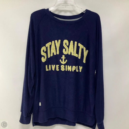 Tunic Long Sleeve By Simply Southern In Blue, Size: Xl