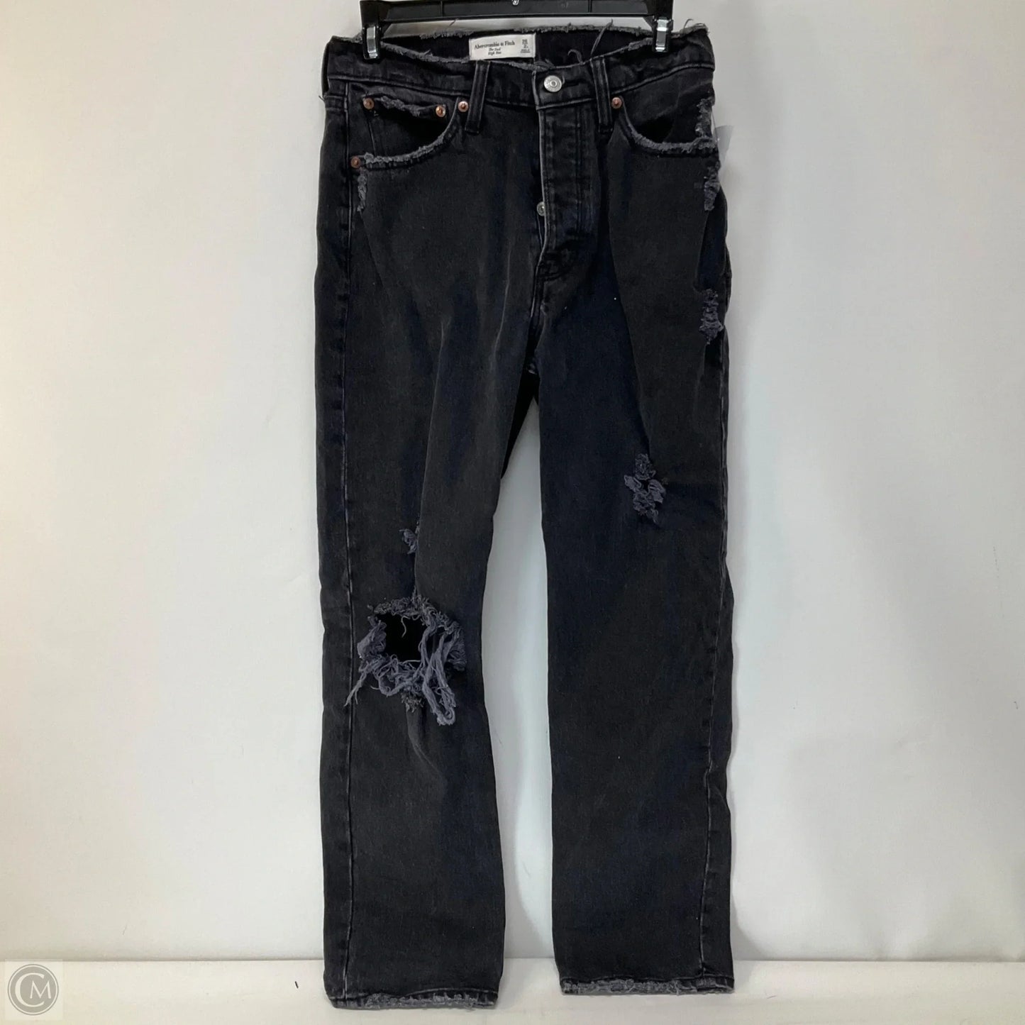 Jeans Boyfriend By Abercrombie And Fitch In Black Denim, Size: 2