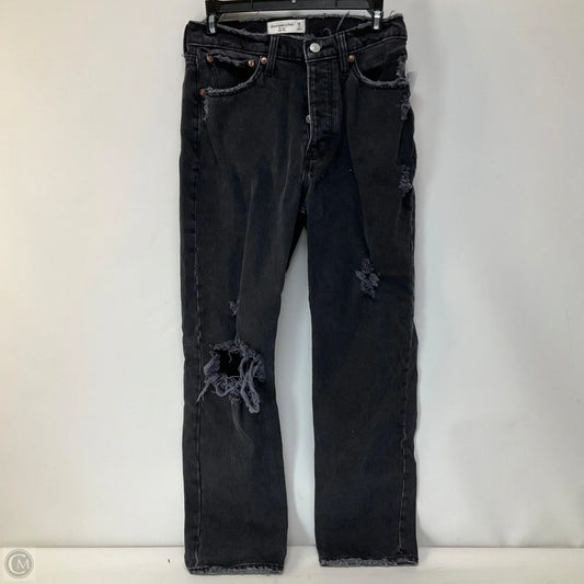 Jeans Boyfriend By Abercrombie And Fitch In Black Denim, Size: 2
