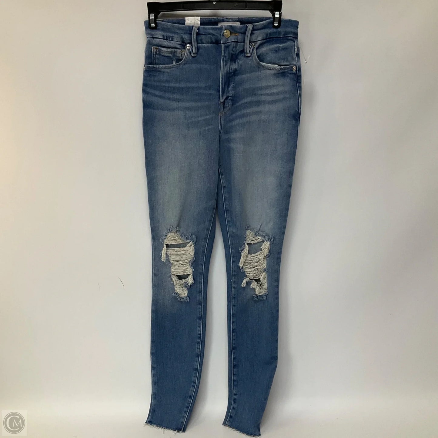 Jeans Skinny By Good American In Blue Denim, Size: 2
