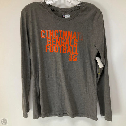 Athletic Top Long Sleeve Crewneck By Nfl In Grey, Size: L