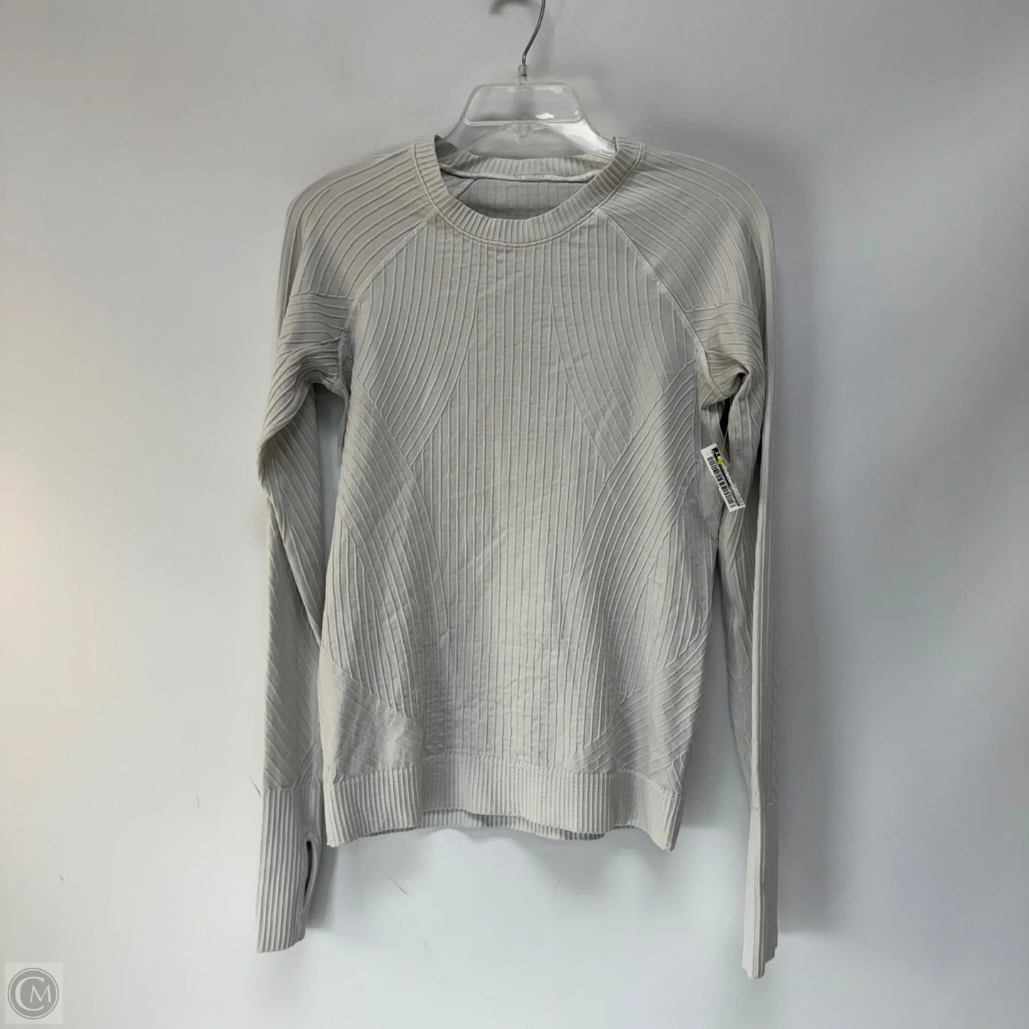 Athletic Top Long Sleeve Crewneck By Lululemon In White, Size: 6