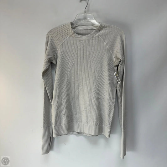 Athletic Top Long Sleeve Crewneck By Lululemon In White, Size: 6