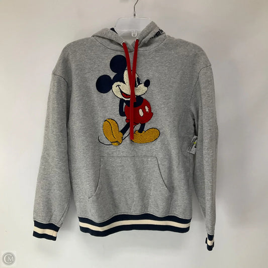 Sweatshirt Hoodie By Disney In Grey, Size: S