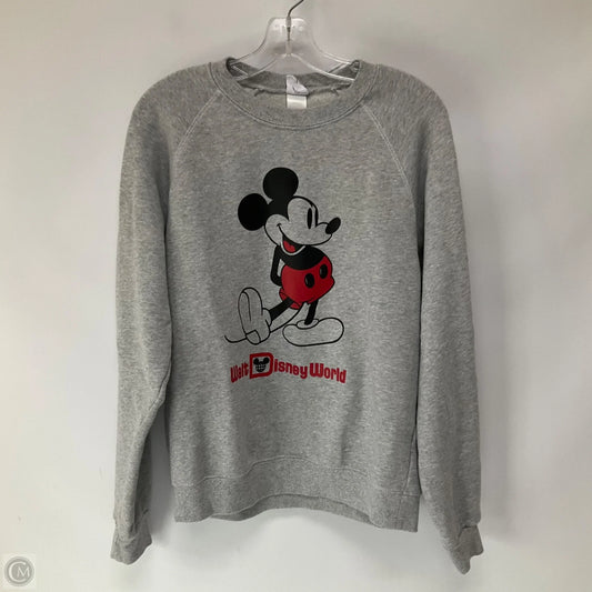 Sweatshirt Crewneck By Disney In Grey, Size: M