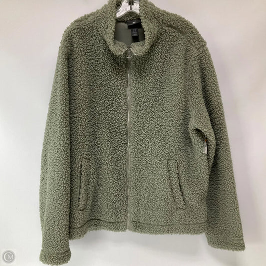 Jacket Fleece By H&m In Green, Size: Xxl