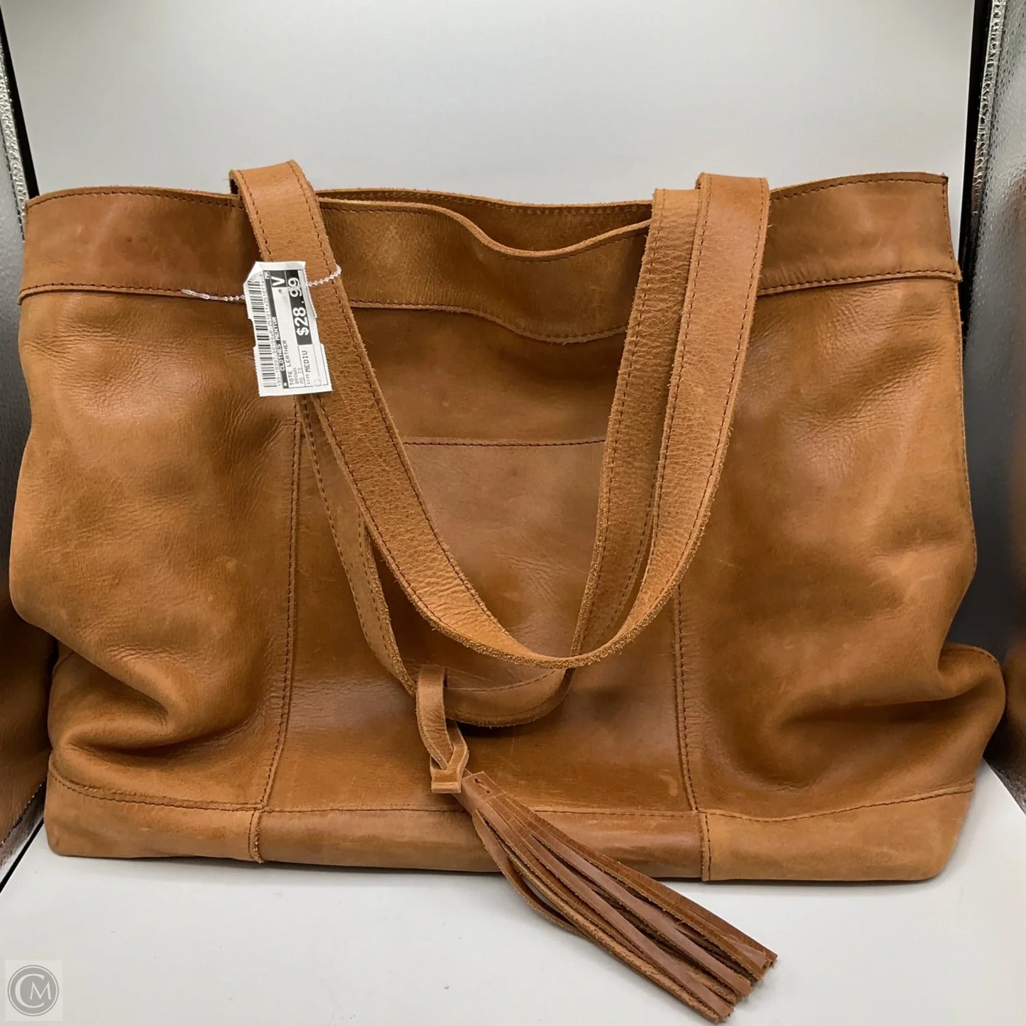 Tote Leather By Clothes Mentor, Size: Medium