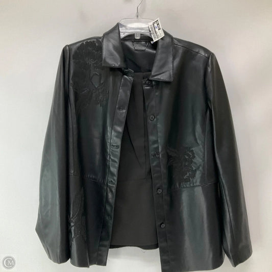 Jacket Shirt By Chicos In Black, Size: M