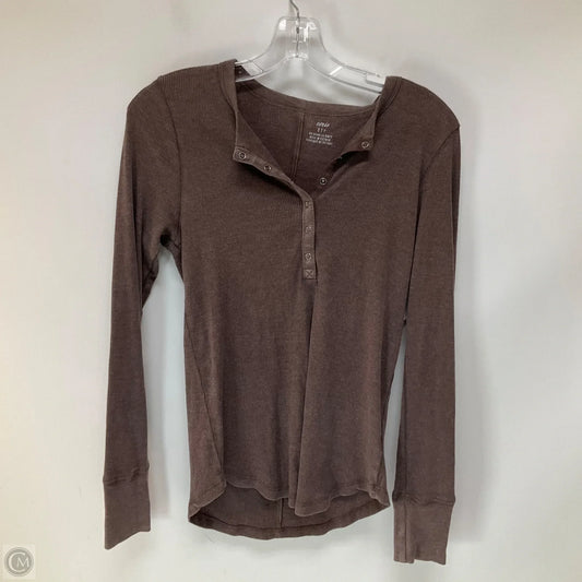 Top Long Sleeve By Aerie In Brown, Size: S
