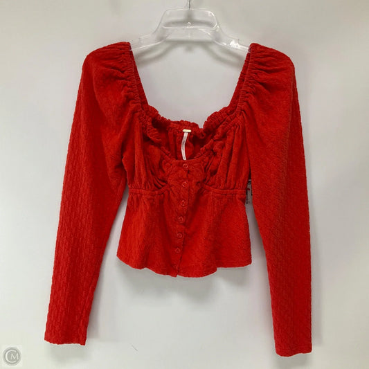 Top Long Sleeve By Free People In Red, Size: L