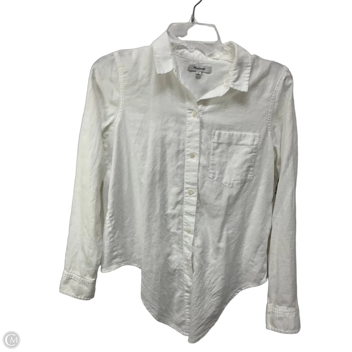 Top Long Sleeve By Madewell In White, Size: S