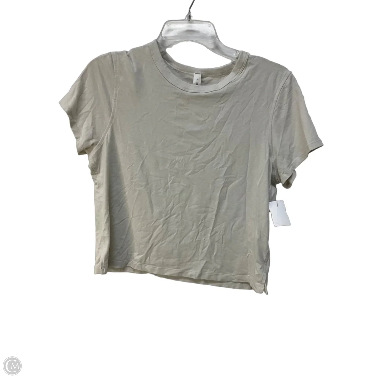 Athletic Top Short Sleeve By Lululemon In Ivory, Size: 8
