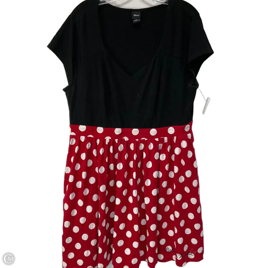 Dress Casual Midi By Disney In Black & Red, Size: 2x