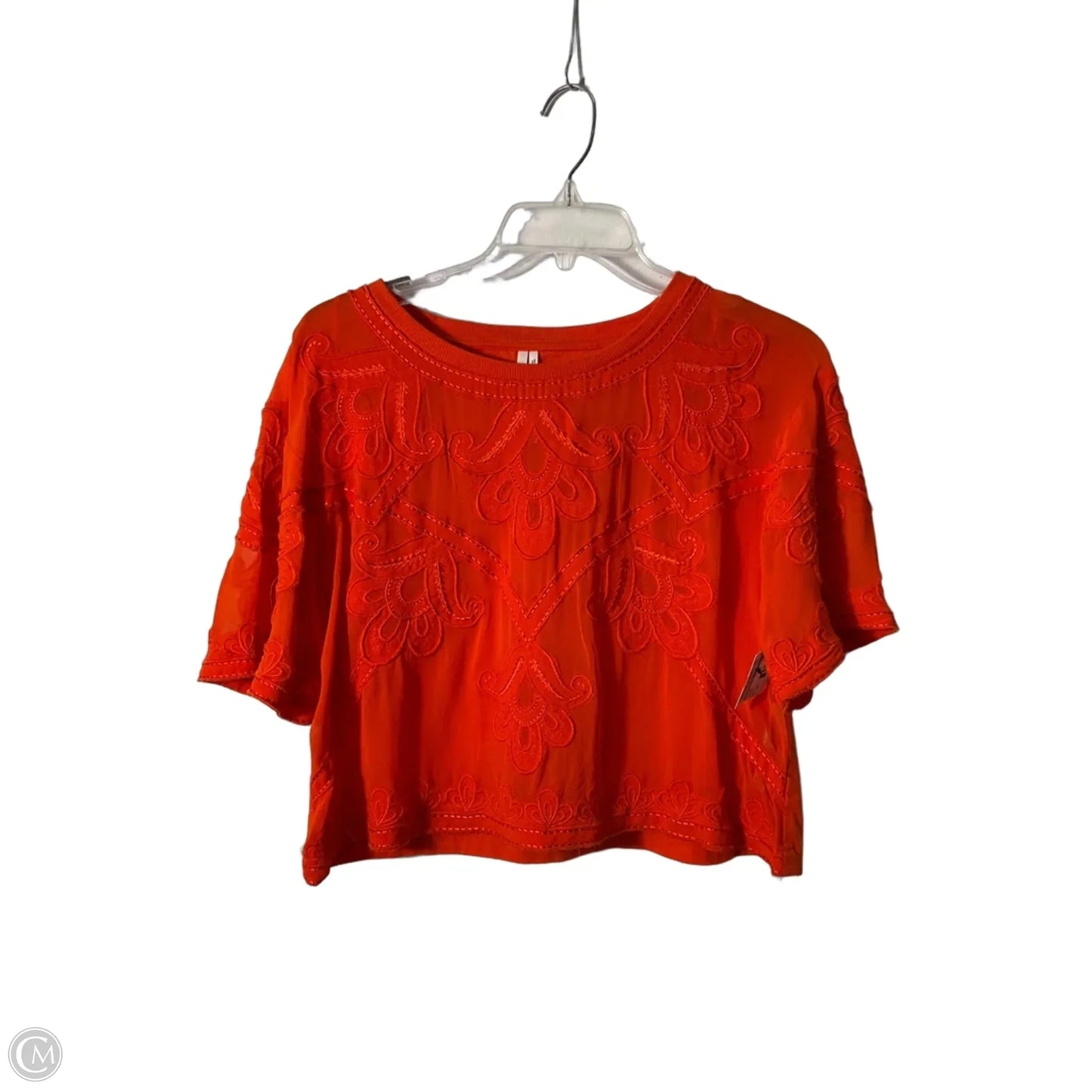 Top Short Sleeve By Anthropologie In Orange, Size: Xxs