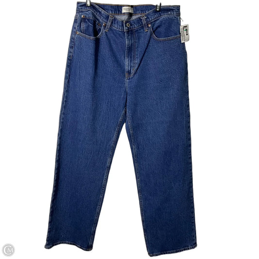 Jeans Straight By Abercrombie And Fitch In Blue Denim, Size: 14