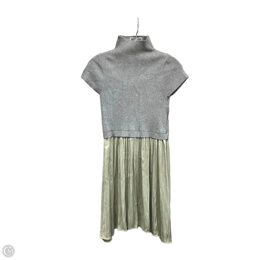 Dress Casual Short By Anthropologie In Green & Grey, Size: M