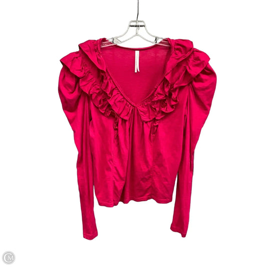 Top Long Sleeve By Anthropologie In Pink, Size: M