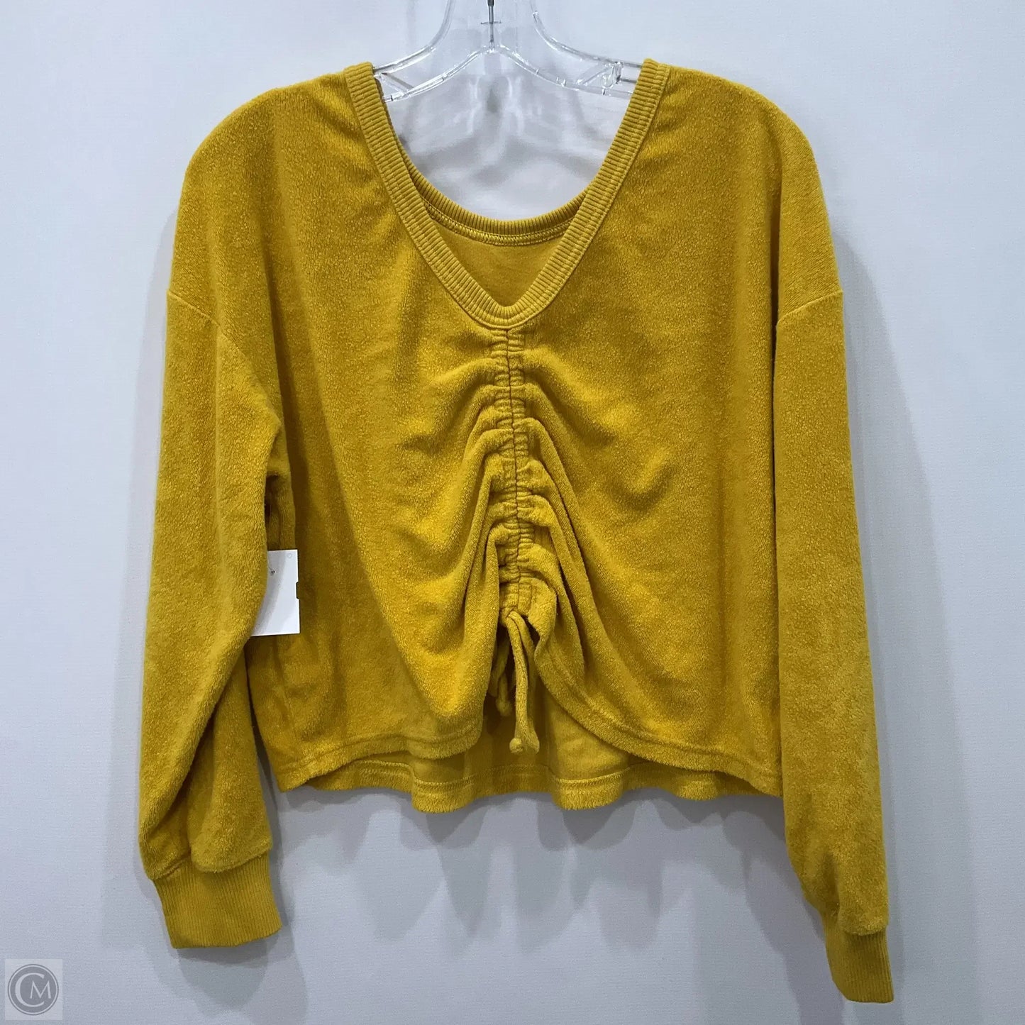 Top Long Sleeve By Aerie In Yellow, Size: S
