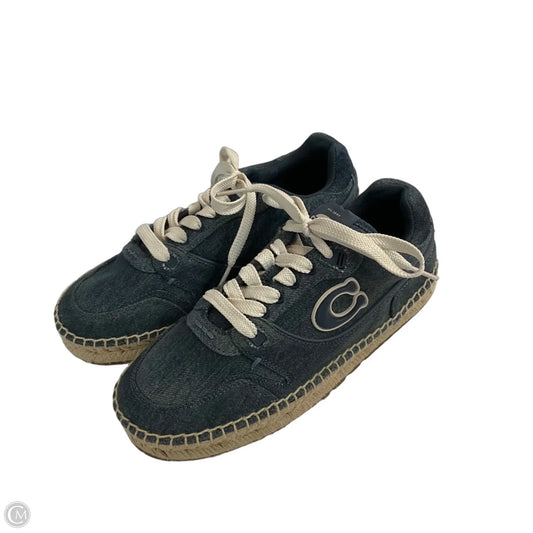 Shoes Designer By Coach In Blue Denim, Size: 7