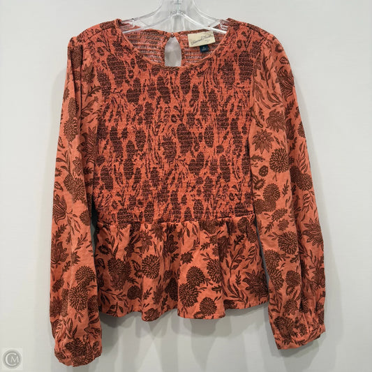 Top Long Sleeve By Universal Thread In Orange, Size: M