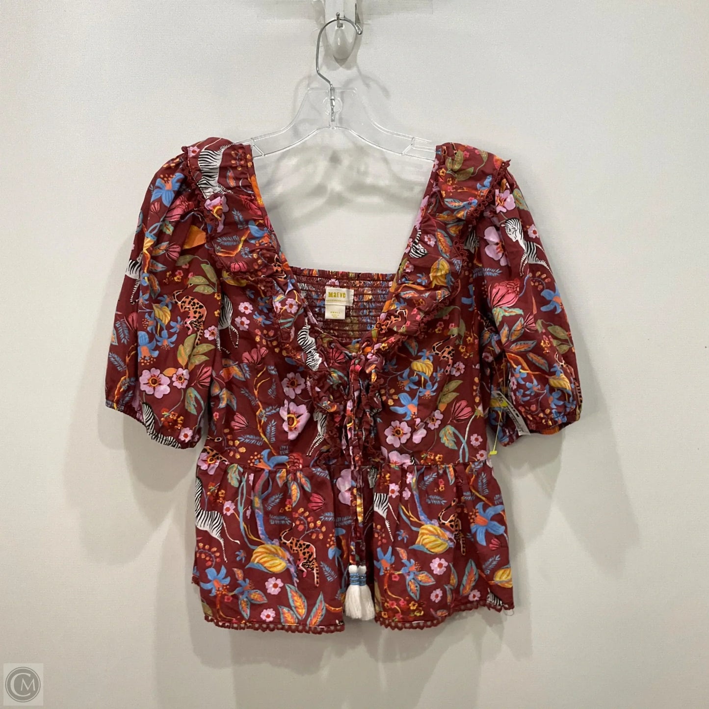 Top Short Sleeve By Maeve In Floral Print, Size: S