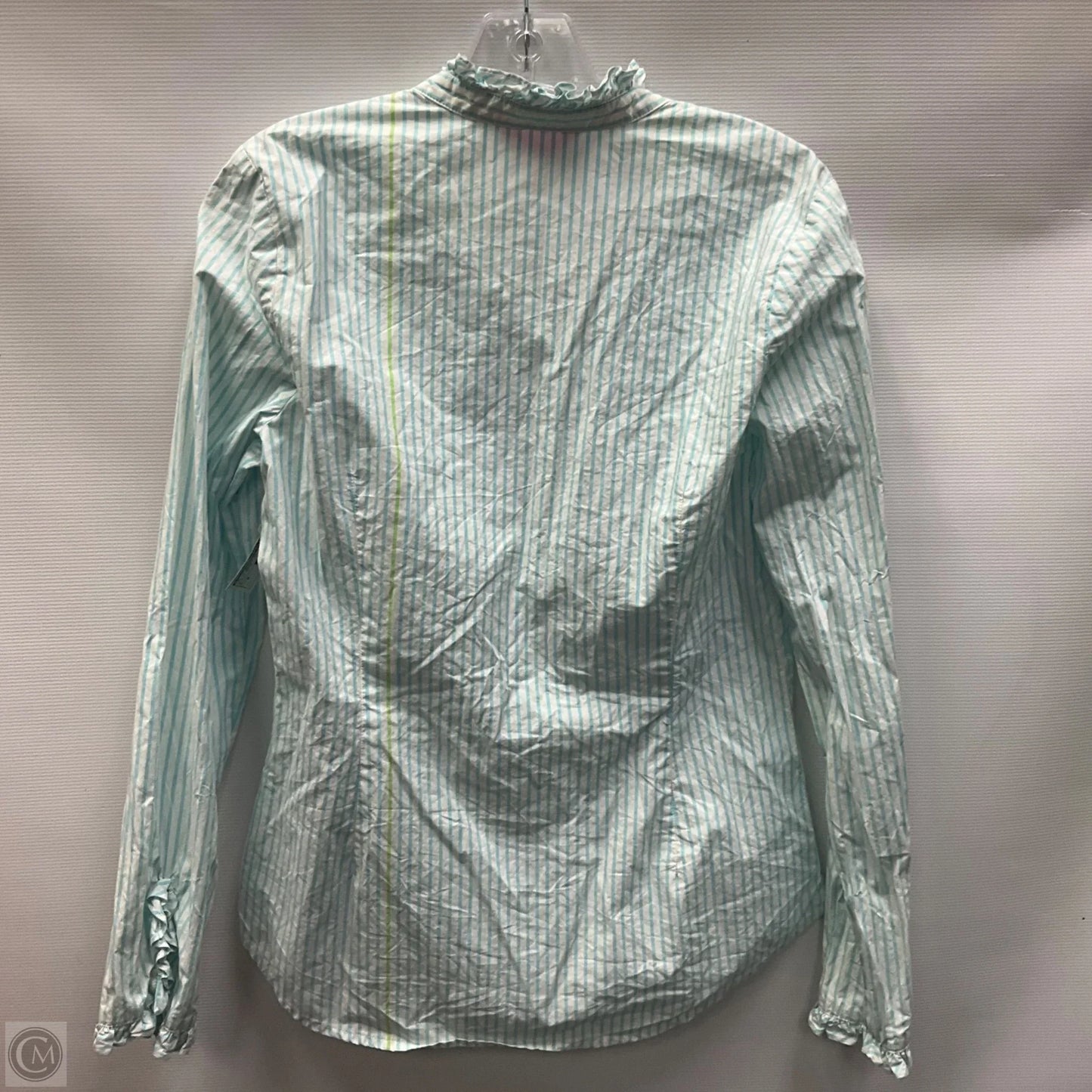 Top Long Sleeve Designer By Lilly Pulitzer In Blue & White, Size: M