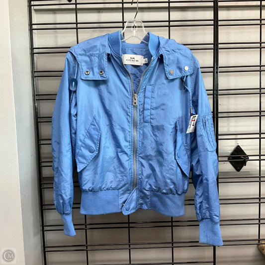 Jacket Designer By Coach In Blue, Size: S