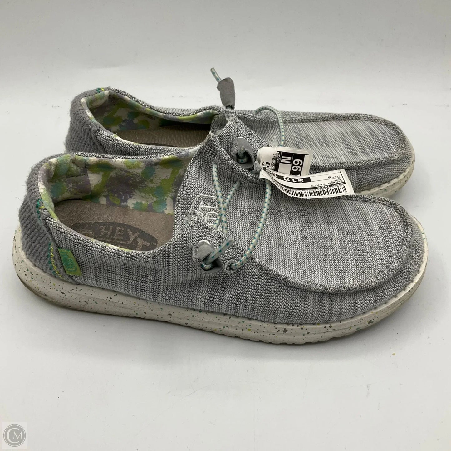 Shoes Flats By Hey Dude In Grey, Size: 6
