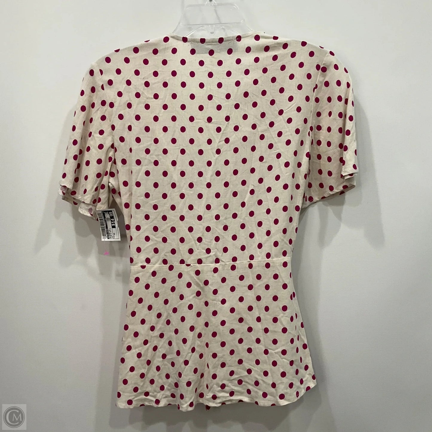 Blouse Short Sleeve By Blue Rain In Pink & White, Size: Xs