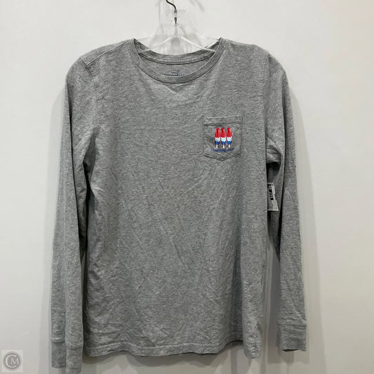 Top Long Sleeve By Vineyard Vines In Grey, Size: Xs