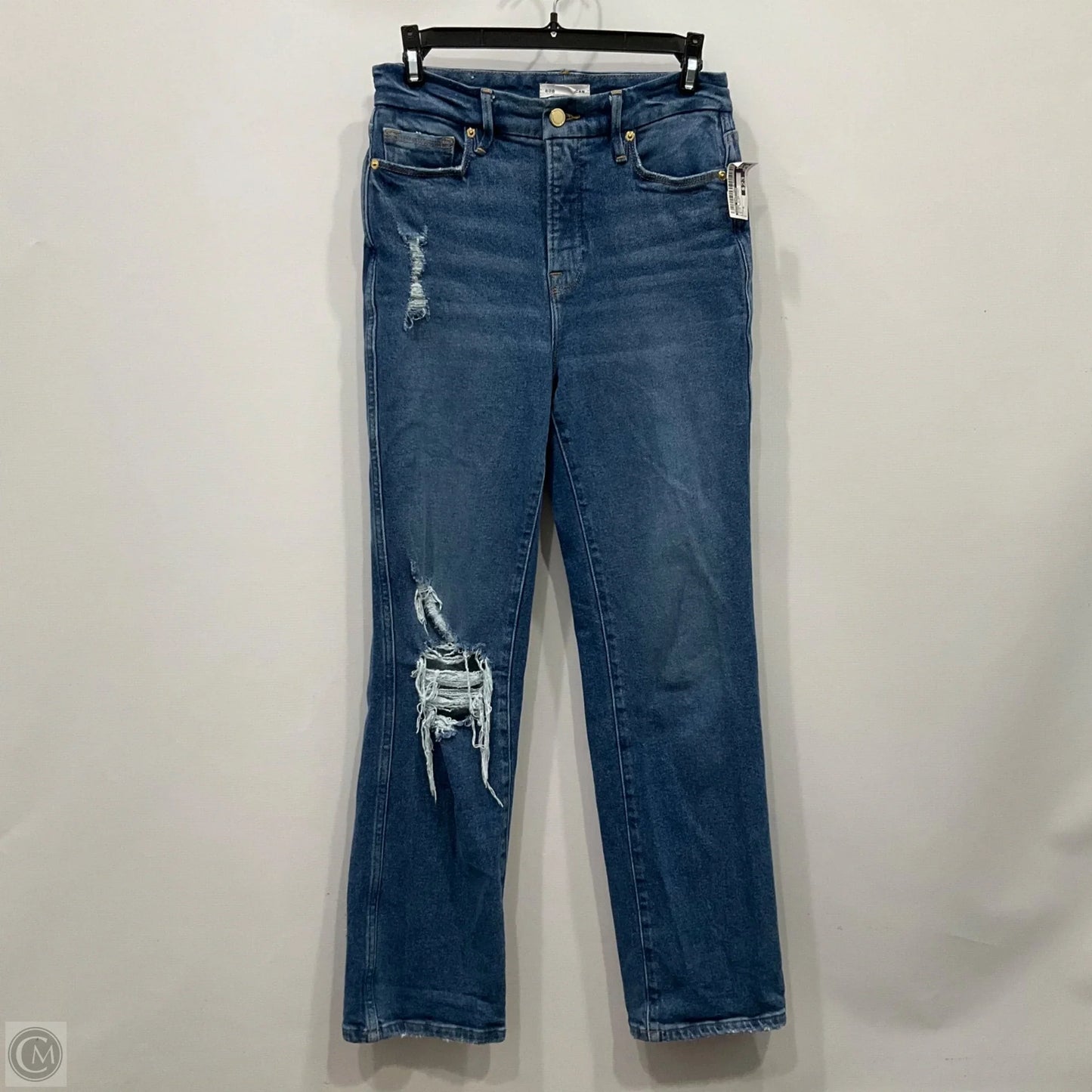 Jeans Straight By Good American In Blue Denim, Size: 0
