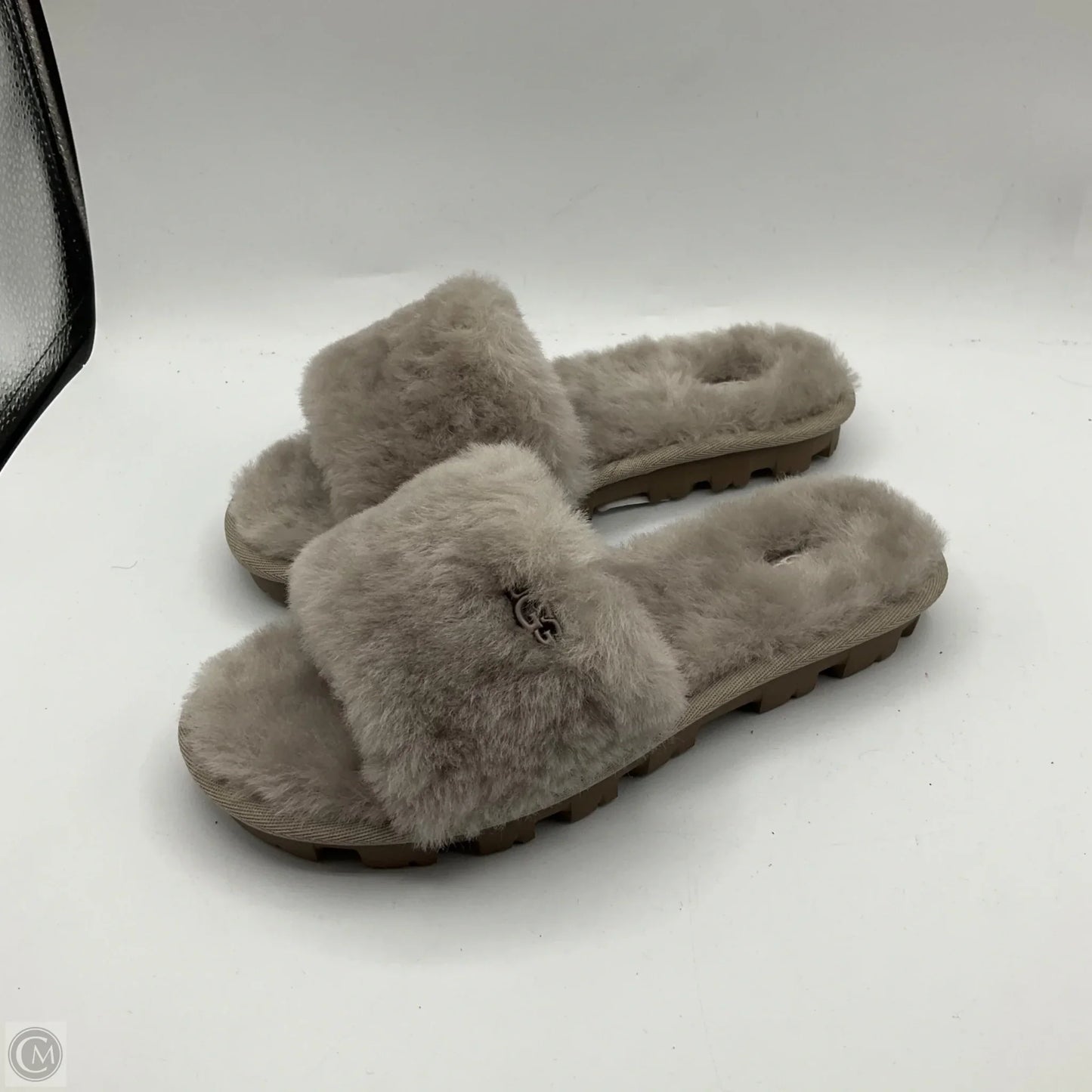 Slippers Designer By Ugg In Grey, Size: 6